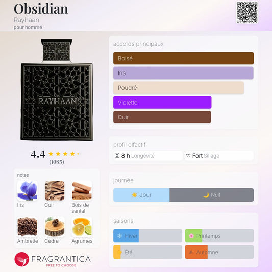 Rayhaan Obsidian EDP pour Homme