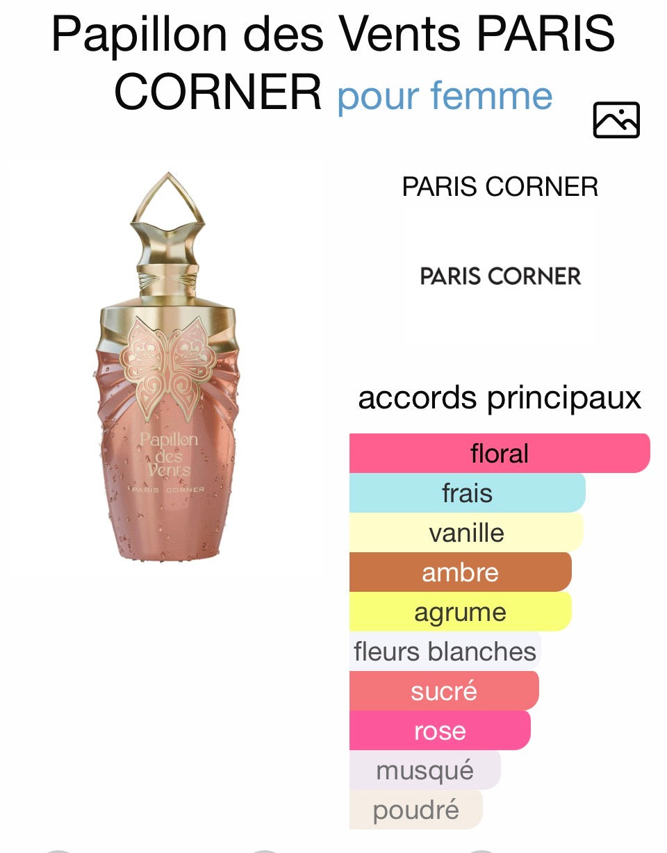 PAPILLON DES VENTS Paris Corner 100 ml edp pour Femme