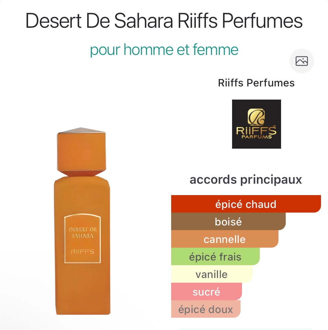 Desert de Sahara RIIFFS Perfumes