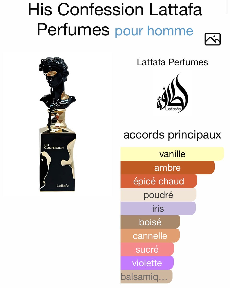 His Confession Lattafa EDP Pour Homme 100ml