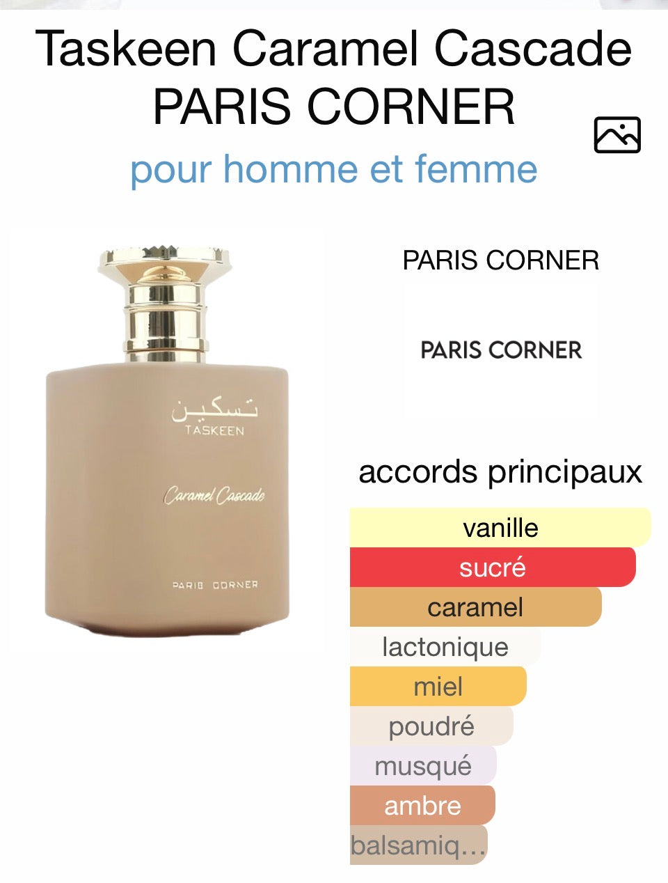 Caramel Cascade - Taskeen - Paris Corner - Edp Unisexe