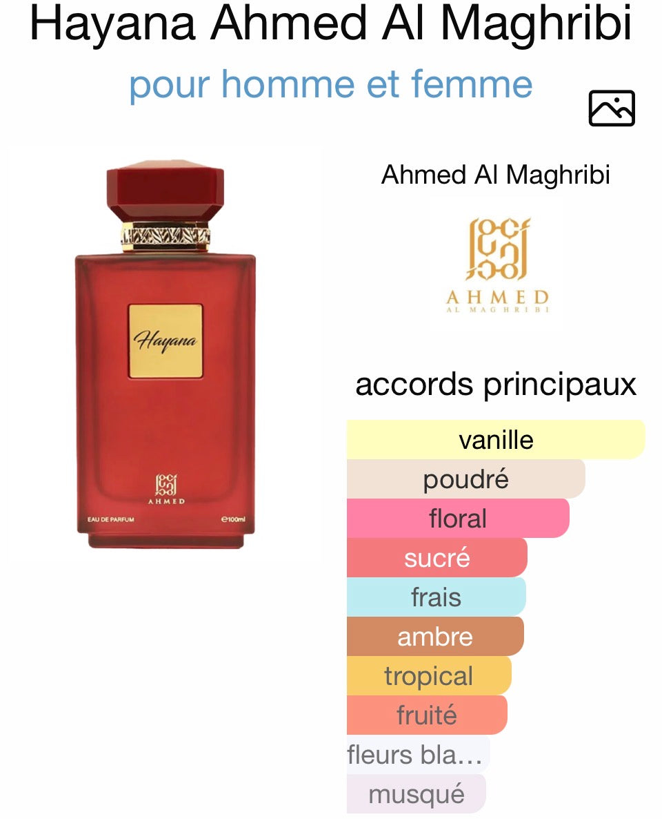 Hayana Ahmed Al Maghribi  Edp pour Femme 100ml