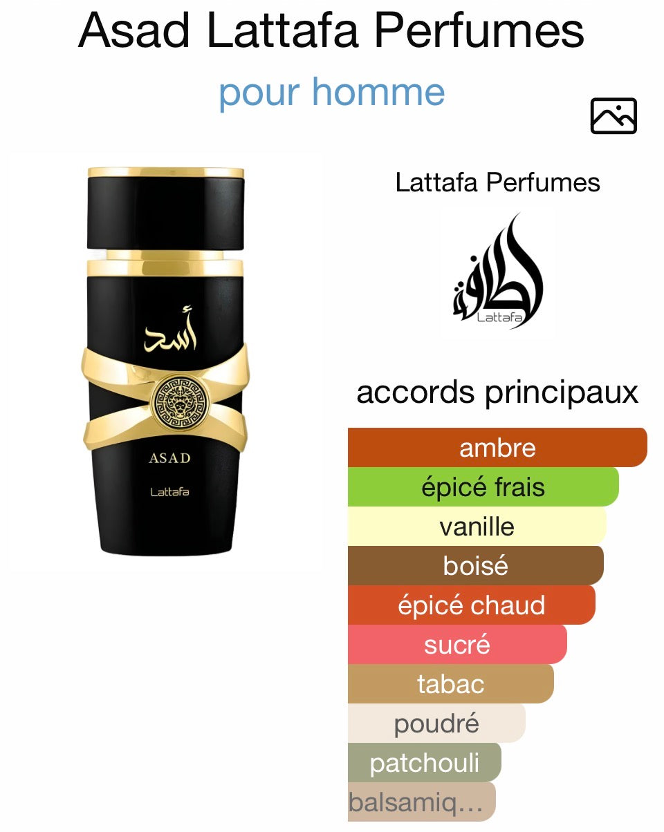 Asad Lattafa eau de parfum pour homme 100 ml