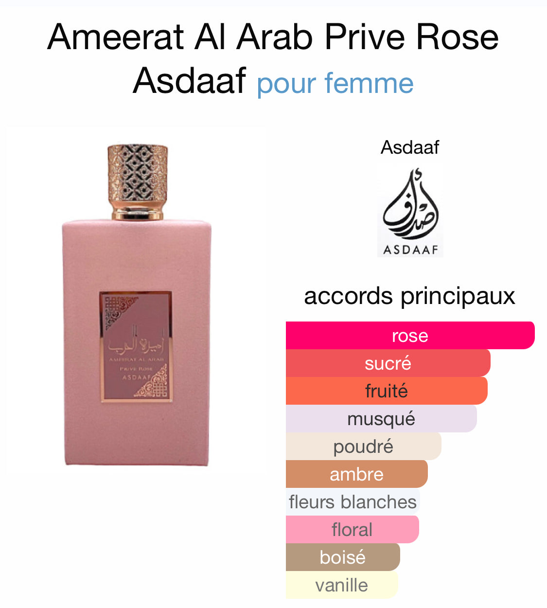 Ameerat Al Arab - Privé Rose Edp pour Femme