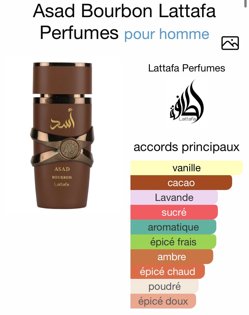 Asad Bourbon Lattafa EDP pour Homme 100 ml