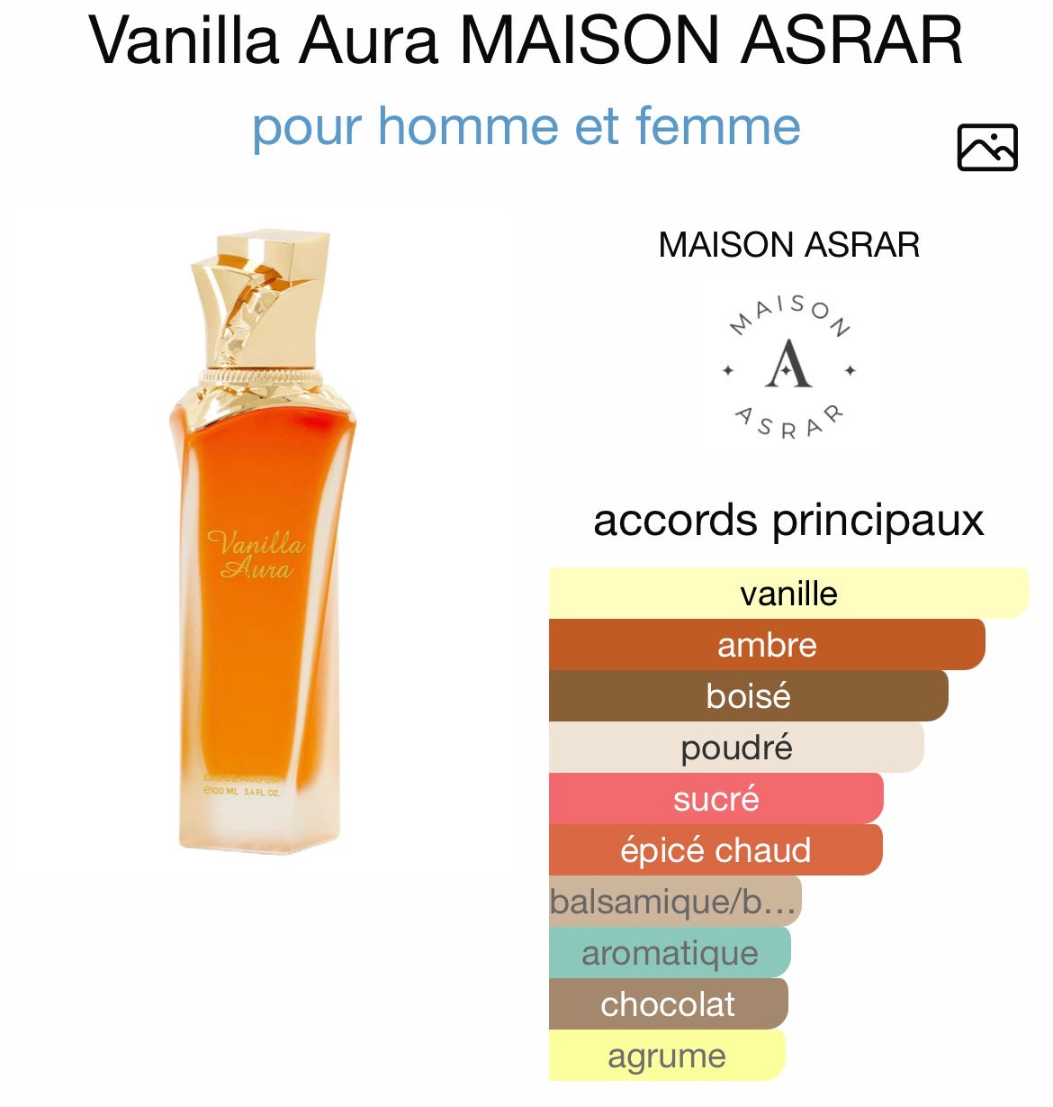 Vanilla Aura Maison Asrar ( Gulf Orchid )