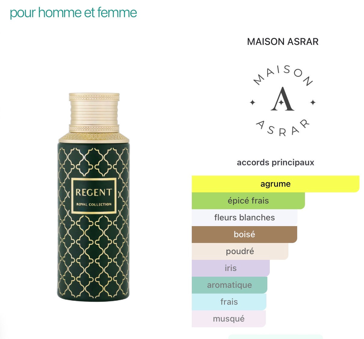 Regent Royal Collection Maison Asrar
