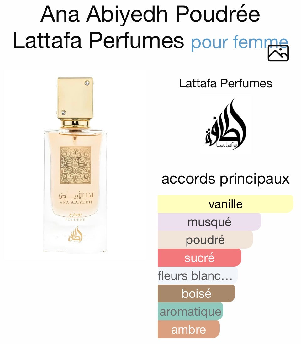Ana Abiyedh Poudré 60 ml Lattafa